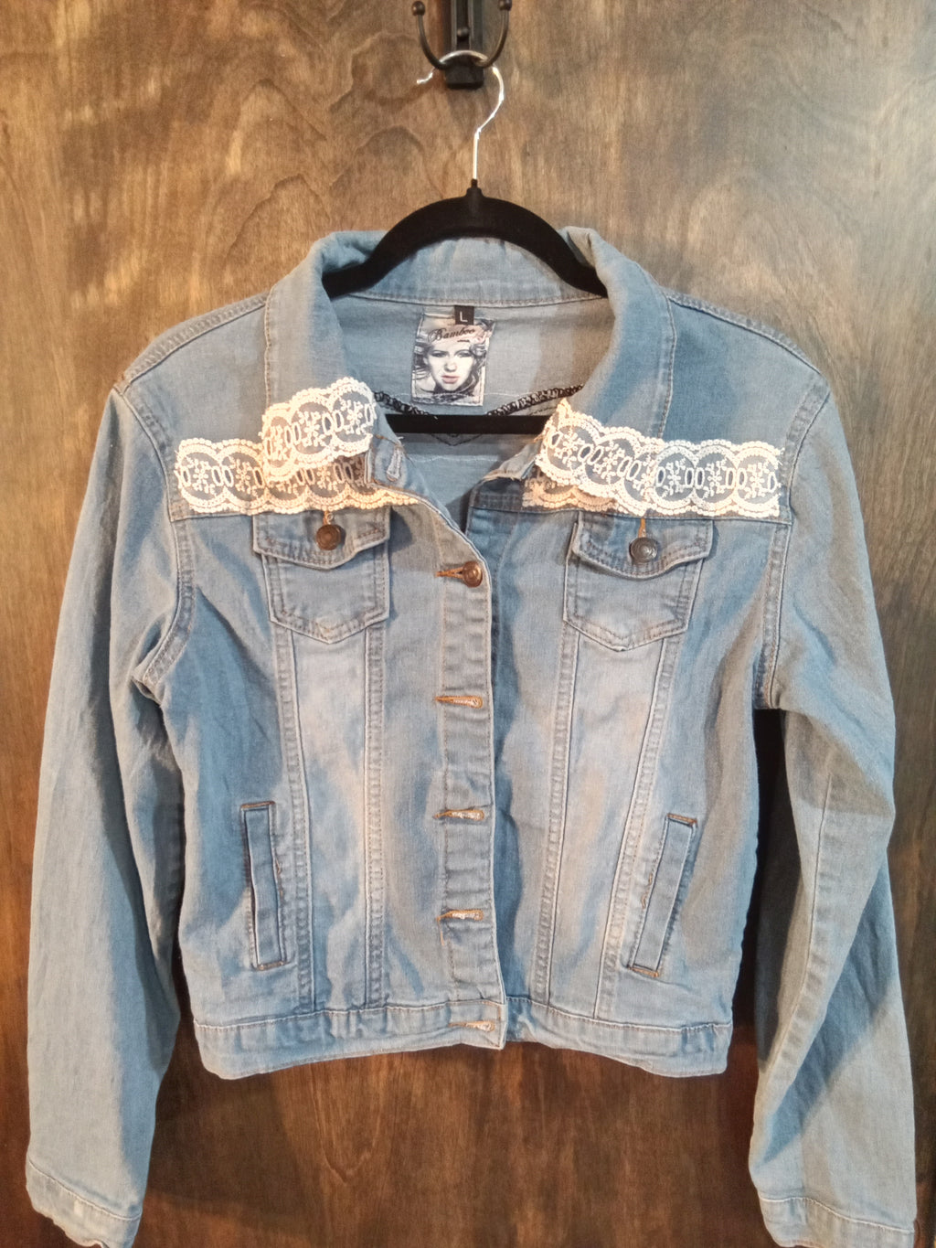 Lace Accented Jean Jacket