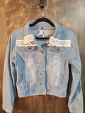 Lace Accented Jean Jacket