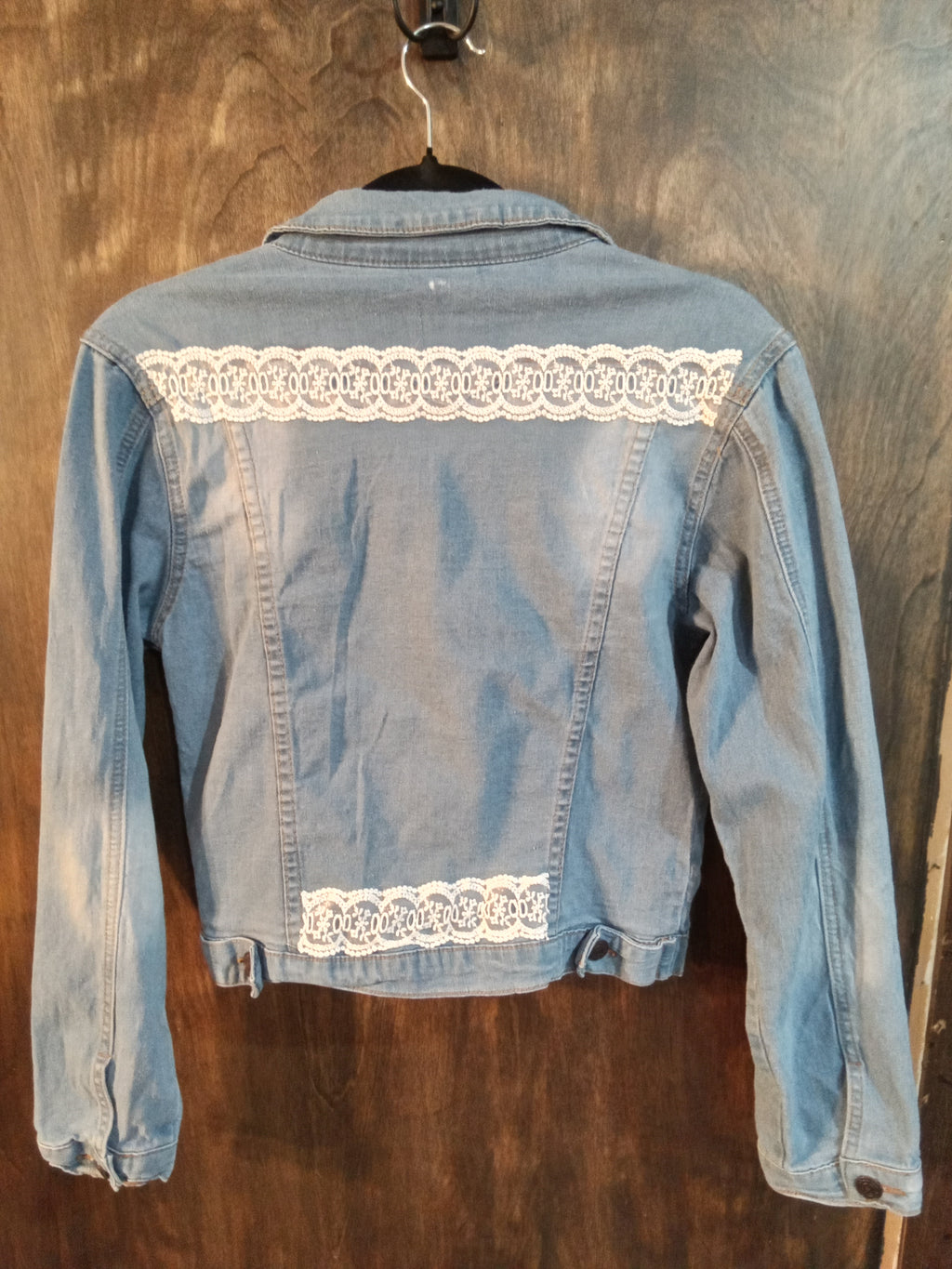 Lace Accented Jean Jacket