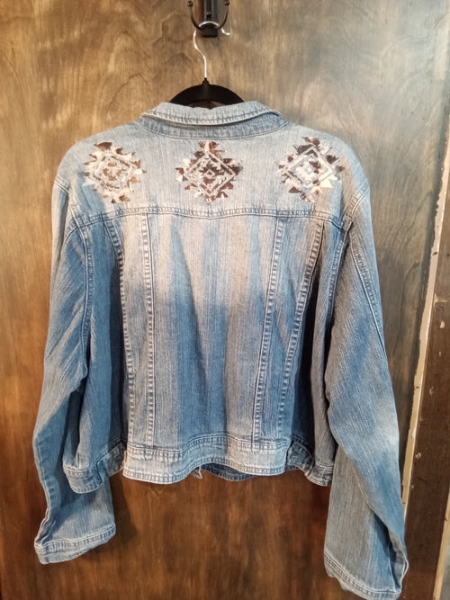 Cow Print Foiled Jean Jacket