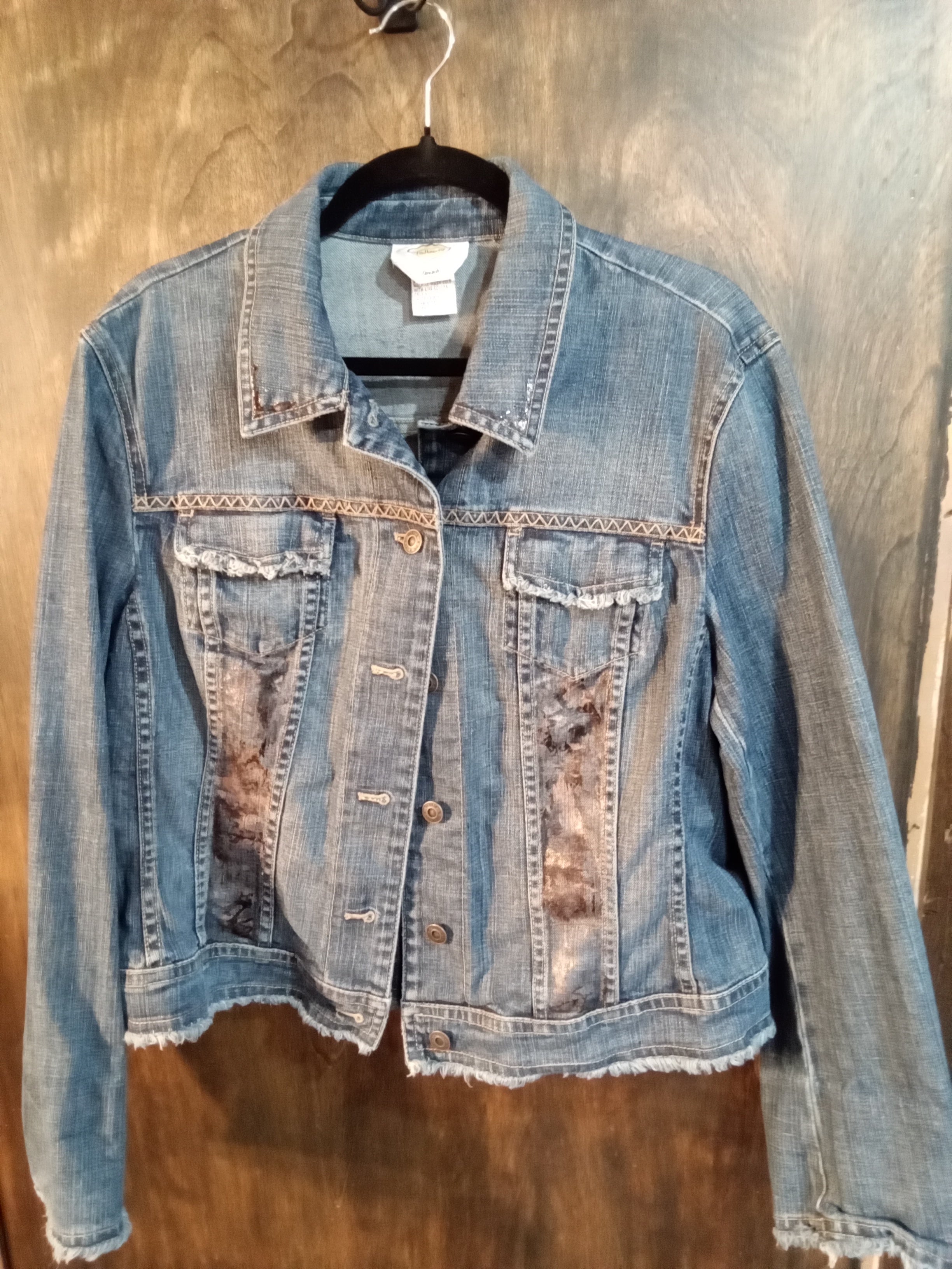 Rose Foiled Jean Jacket