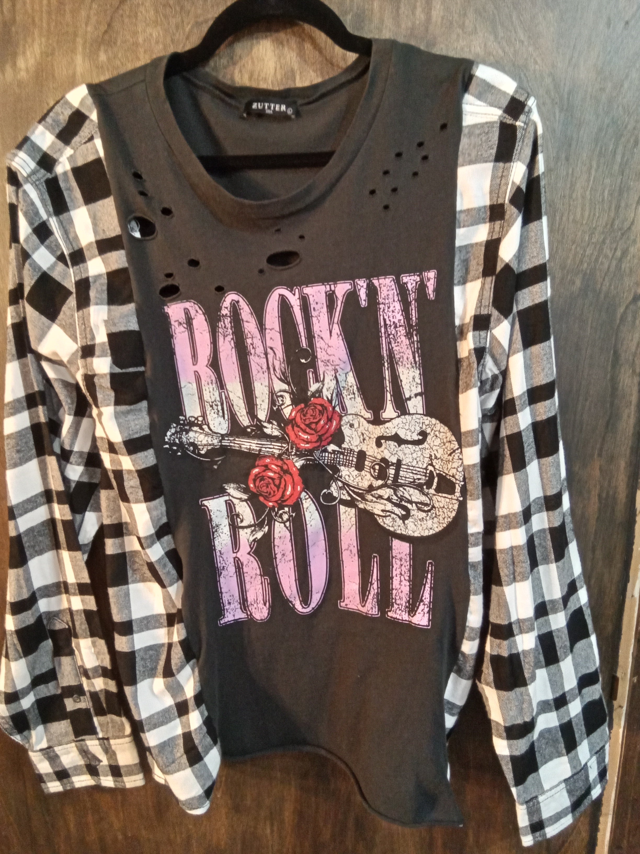 rock n Roll T-shirt Flannel Combo